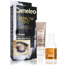 Cameleo - Eyebrow Tint - Black Colour - Creamy Consistency - Long Lasting Effect Up to 14 Days - No Ammonia - Eyebrows Dye Color Kit, Set - 15ml