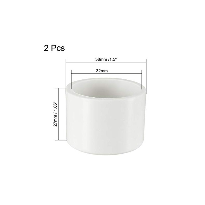 sourcing map 32mm PVC Pipe Cap Fitting, Slip Socket External