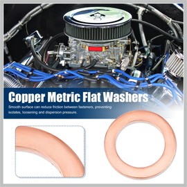 RATCHROLL 30 Pcs Metric M8 x 12mm x 1mm Copper Flat Washer Sealing Ring for Screw Bolt Nut Replacement Car Parts