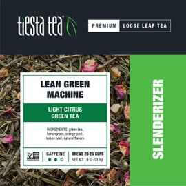 Tiesta Tea - Lean Green Machine, Light Citrus Green Tea, Loose Leaf, Up to 200 Cups, Make Hot or Iced, Medium Caffeine, 16 Ounce Resealable Bulk Pouch