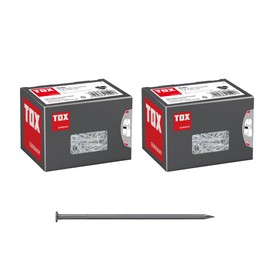 TOX Wire Nails Set, 1.2 x 20 mm with Countersunk Head for Easy Wood Connections and Flat Surfaces, Universal Use Indoor and Outdoor Use, Blank Steel, 2 x 400 g in Box
