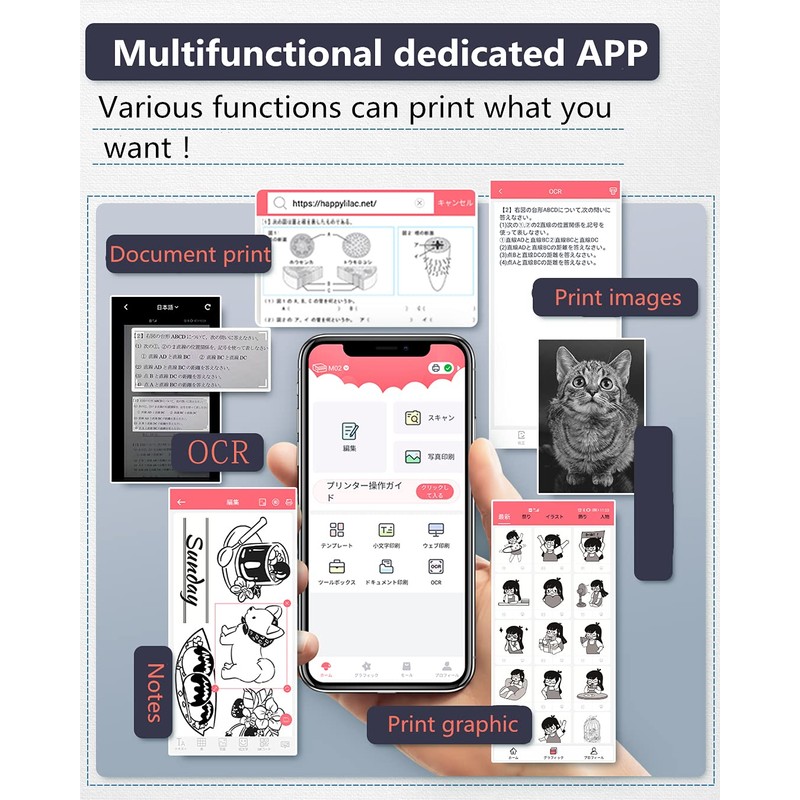 Phomemo M02 Pocket Printer Mini Printer- Portable Bluetooth Thermal Printer