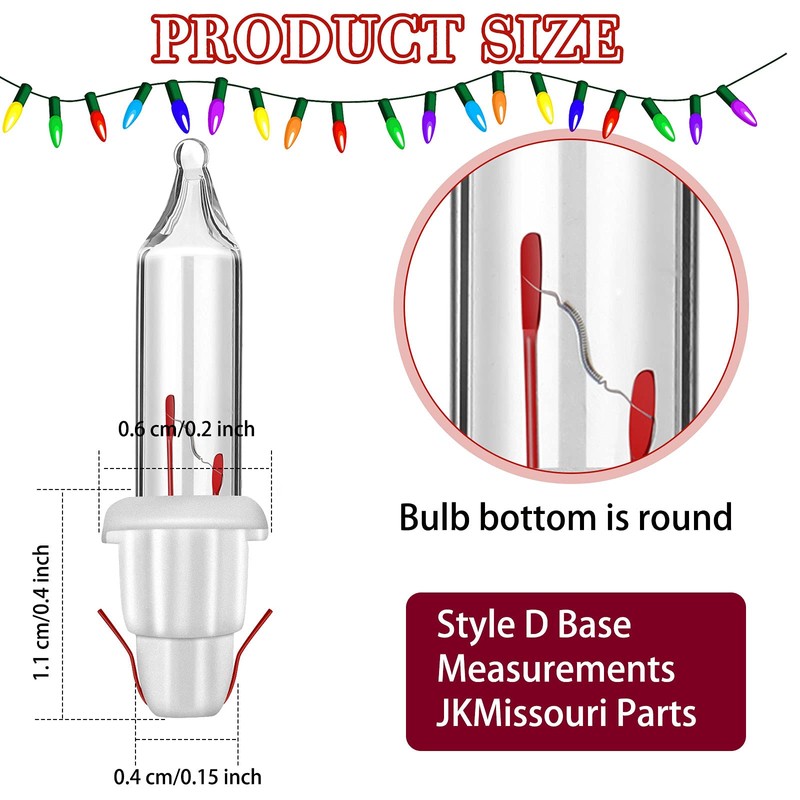 Mudder 100 Pieces 2.5v Replacement Christmas Tree Light Bulbs Mini