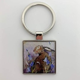 Alex Clark Hare and Harebell Keyring