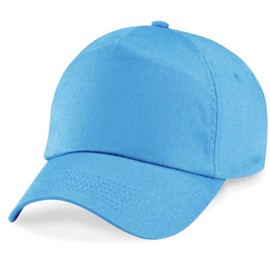 Basecap Cap 5 Panel Cap Velcro Size Unisex Many Colours - Unisex, Cotton, Pale blue