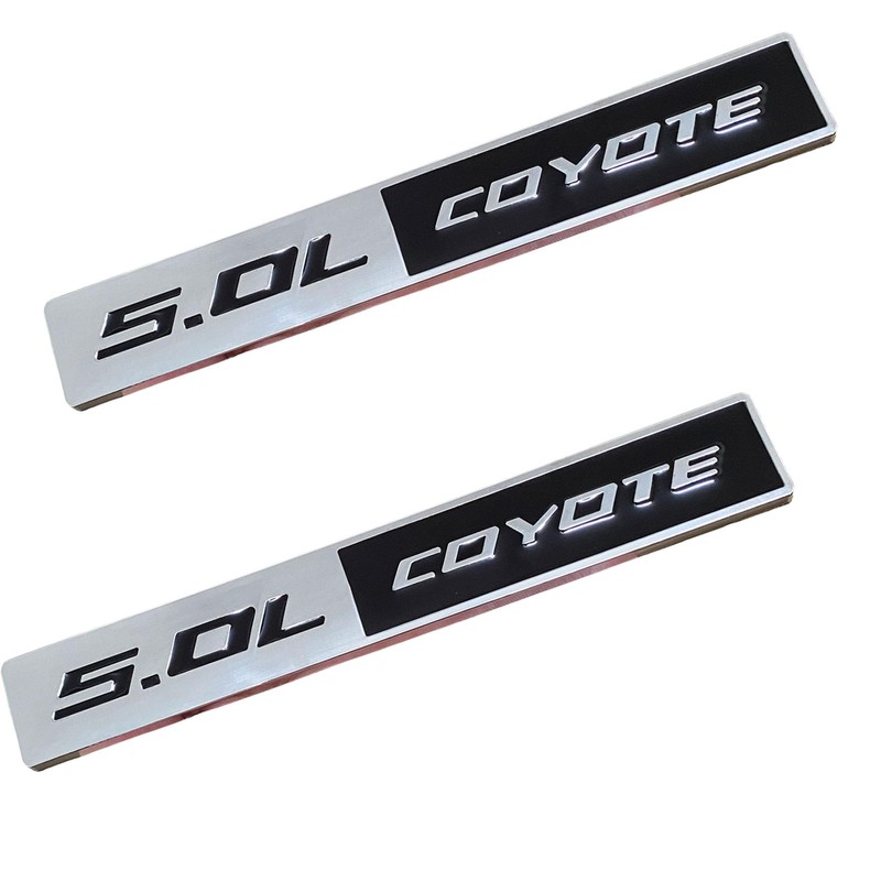 Fidida 2PC 5.0L Coyote Emblem Decal Car Engine Letters Decal