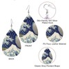 Zokola Drop Earrings The Great Wave, Retro Japanese Kanagawa Pattern
