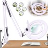 10X Magnifying Glass with Light and Stand, NUEYiO 2200 Lumens