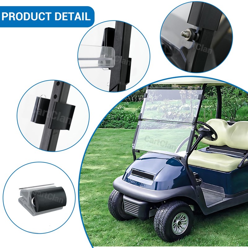 Golf Cart Windshield, Golf Cart Foldable Windshield Suitable for 2004-Up