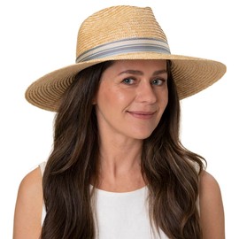 LIERYS Wheat Straw Hat - Classic Summer Hat with Wide Brim - Natural Colour Hat - Sun Hat with UV Protection for Men and Women - Spring/Summer, natural