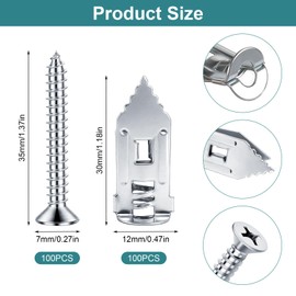 Plasterboard Fixings, 200Pcs Self Drilling Anchor Screws, Anchors Drywall Fixings Metal Wall Plug Expansion Furniture Wall Anchor Fixings Blue White Zinc(100 Anchors + 100 Screws)