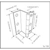 QCAA Three Fold Shutter Hinge, Half Surface for Shutter, Cabinet,