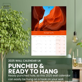 Calendar 2025 Natural Wonders - Space For Notes Across 13 Months. Beautiful Images & Print. Recyclable Calendar Printed in UK by Ruby Ashley®