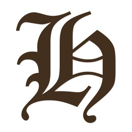 Applicable Pun Old English Letter H - Vinyl Decal for Outdoor Use on Cars, ATV, Boats, Windows and More - Brown 10 Inches Tall