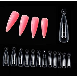 BNG Dual Nail Shapes, Pack of 120 Professional Flat Square Nail Tips for Polymer Gel Acrylic Nail Extension, Reusable Forms with Full Cover for Salon (Shape B)