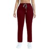 Women's Scrub Pants with 8 Pocket-On Elastic WAIS Drawstring Cargo