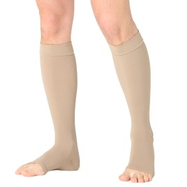 Medical Compression Socks and Thrombosis Stockings with Open Toe for Women and Men (23-32 mmHg, class 2, 120 Denier) - Support Stockings for Flight - Compression Socks for Everyday Use - Pani TERESA® MEDICA