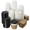 NYHI 200-Pack 8 oz White Paper Disposable Cups With Lids