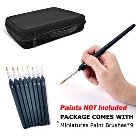 Model Paint Storage Case for Testors Paint Set, Paints Organizer Carrying Bag Holds 60 Bottles with 9 Fine Detail Miniatures Brushes, Enamel Container, Drawing Ink Holder-Box Only (Grey)