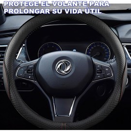 HETIE Funda para Volante de Coche, Cubre Volante Antideslizante para Auto, Fabricado en Piel Auténtica, con una Textura Delicada, Cómodo y Transpirable. Diámetro Estándar: 38 cm
