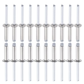 DTGN 5 mm x 20 mm (DxL) Blind Rivets - Pack of 100 - Good for Machine Connection - 304 Stainless Steel Dome Open End Rivets