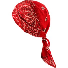 fashionchimp® Zandana Bandana Head Scarf Biker Scarf Printed with Pattern 100% Cotton, Red paisley, Einheitsgröße