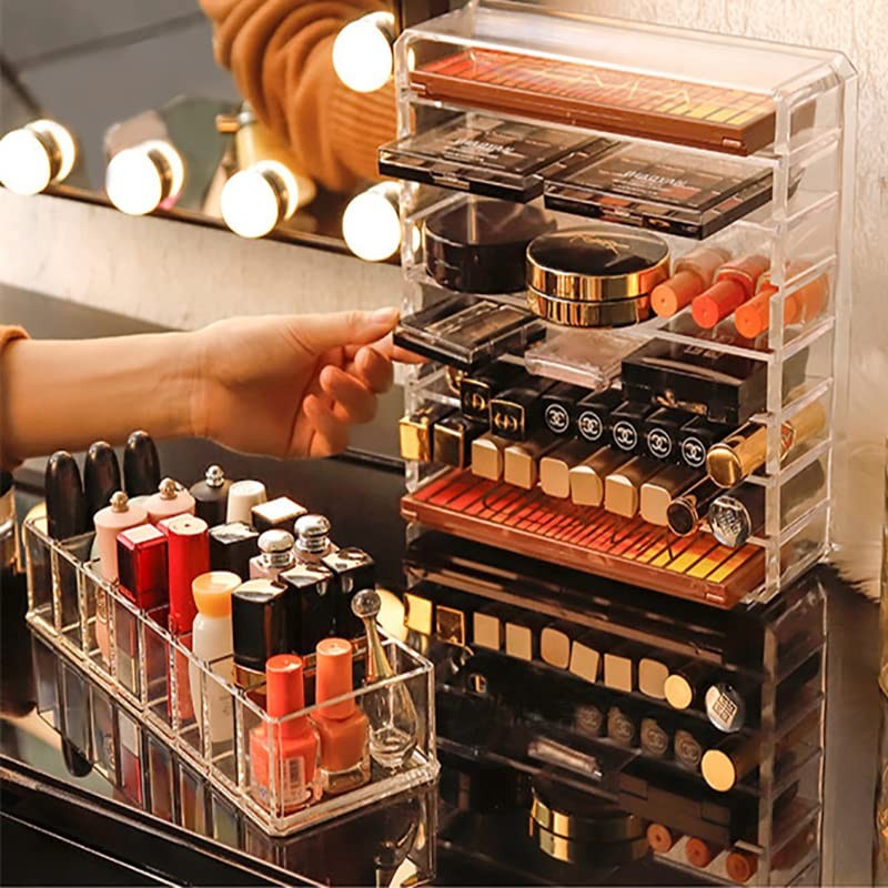 Clear Acrylic Cosmetic Makeup Organiser Lipstick Organizer Box Jewellery Storage