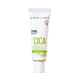 Good Vibes CICA Sunscreen SPF 50 PA++++ | Cica Extract, 3% Niacinamide, & Hyaluronic Acid | Lightweight Aqua Gel | Non-Greasy | 50g/ 1.76 Ounce