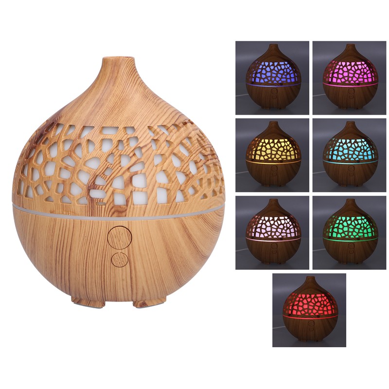 180ml Wood Grain Air Humidifier USB Charging Colorful Lights Air