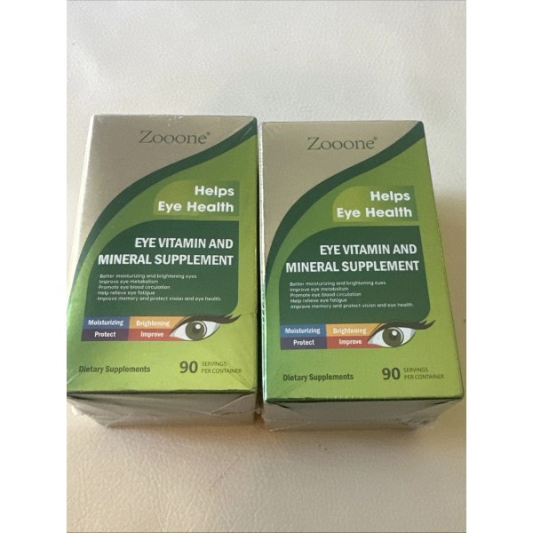 Zooone NEW Lot of 2 Box Zooone Eye Vitamin &