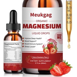Magnesium Glycinate Liquid - 1000mg Liquid Magnesium Complex Supplement with Bromelain, D3, B6 & K2 - Magnesium Glycinate 500mg for Calm Mood/Muscle &