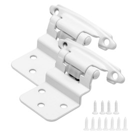 3/8 Inch Inset Cabinet Hinges White, 50 Pack (25 Pairs) Self Closing Hinges for Cabinets Doors, Kitchen Cabinet Door Hinge Hardware