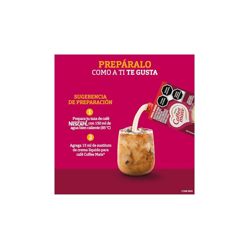 Coffee Mate Sustituto de Crema Para Café Líquido Sabor a