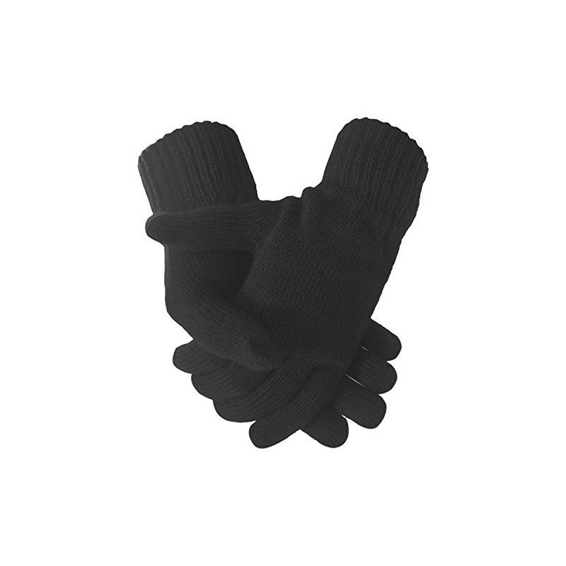 Ladies Super Soft Warm Fine Knit Thermal Winter Gloves (Black)