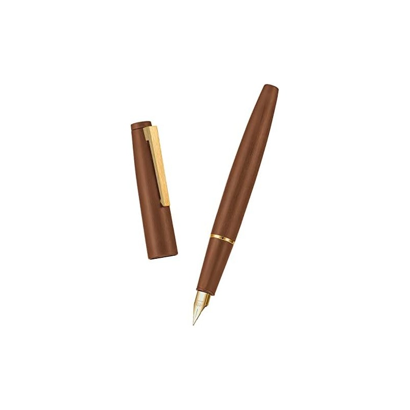 Jinhao 80 - Pluma estilográfica de fibra de carbono cepillada,