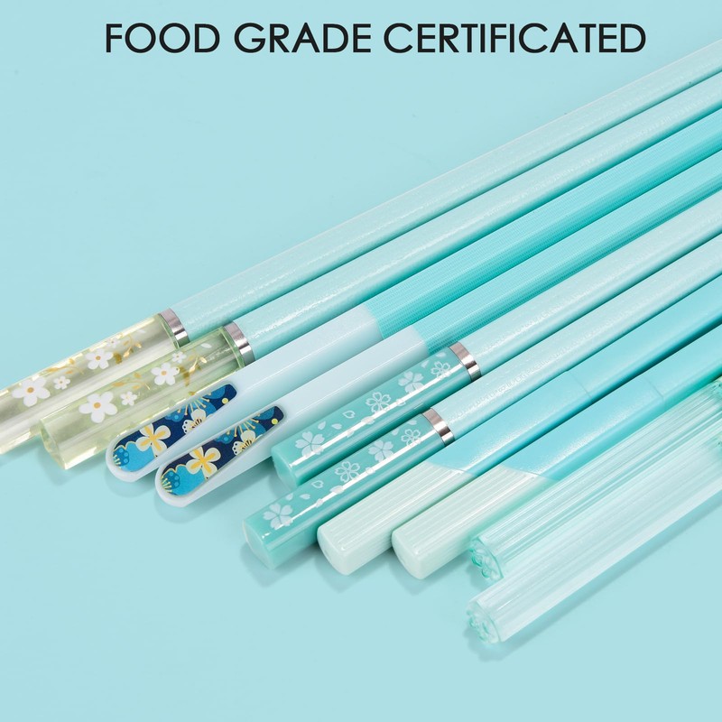 Chopsticks Reusable Dishwasher Safe, GLAMFIELDS 5 Pairs 9.5 Inches Premium
