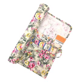 Funny live Paint Brush Holder Art Supplies, Artist Paint Brush & Storage Organizer Roll-Up Case Bag, Protect Acrylic Oil Watercolor Paintbrushes (Flower 22 Slot Pockets)