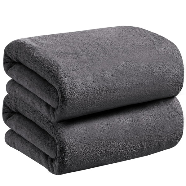 AYO Bath Towel, Set of 2, Gray, 27.6 x 55.1
