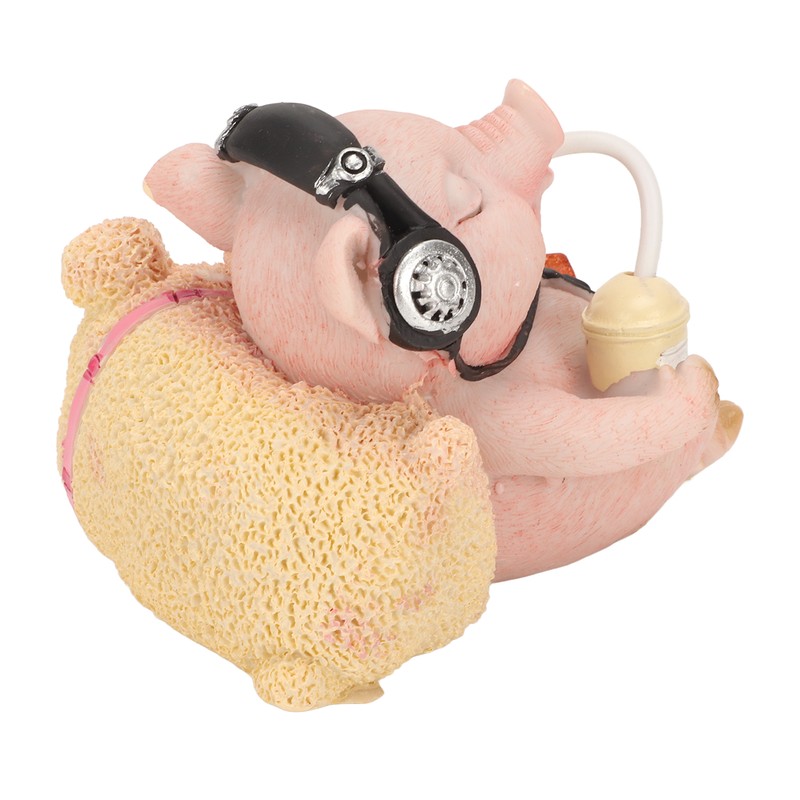 Pig Statue Mini Funny Casual Musical Resin Pig Art Figurine