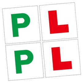 Zerodeko 4pcs Magnetic Letter Car Stickers Learner Driver Plates for Car Safety Visibility Durable Material Easy Application Red Green Design