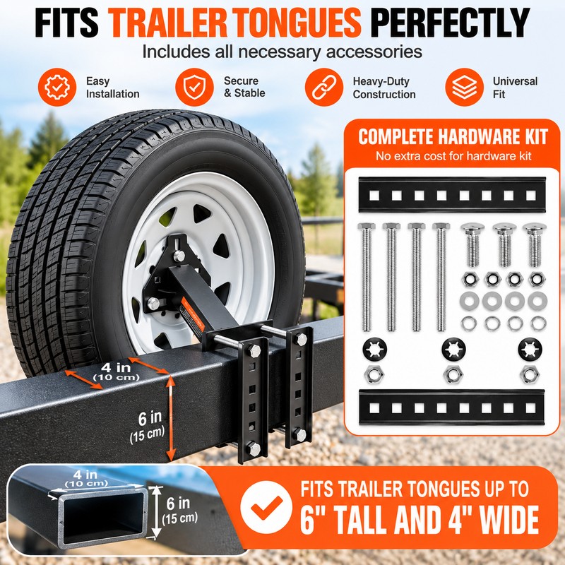 Spare Tire Carrier for Trailers – Heavy-Duty 160 lb Adjustable