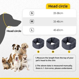 Yanmucy Dog Snood Adjustable Velcro Dog Ear Protectors for Anxiety Relief Pet Snood Ear Muffs for Dog Neck and Ears Warmer Pet Head Covers for Reducing Noise Protection Anti-Scaring (Grey, S)