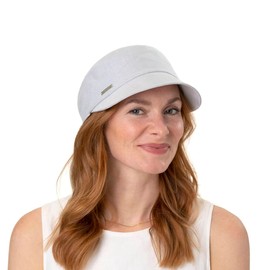Seeberger Cotton Chambray Women's Cotton Cap Peaked Cap Visor Sun Visor (One Size - Raspberry Red), raspberry red, Unit size