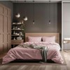 Boqingzhu Cotton Bed Linen 200 x 200 cm Pink Dusky