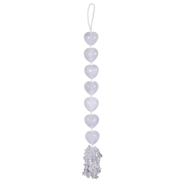 Cheungshing Love Heart Crystal Stone Hanging Ornament for Window, Car, Door, Wall Home Decor, Reiki Meditation Tool, Rock Crystal