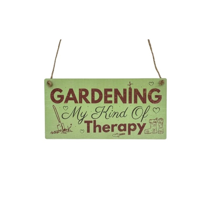 Second Ave Gardening Therapy Relax Wooden Hanging Rectangle Home Friend