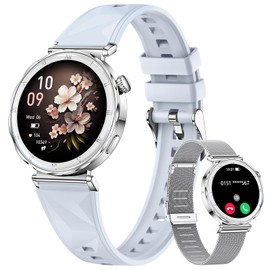 CIVO Smartwatch Women's Fitness Tracker: Sports Pedometer Fitness Watch with Phone Function - Smart Watch Round Silver Compatible Android iOS