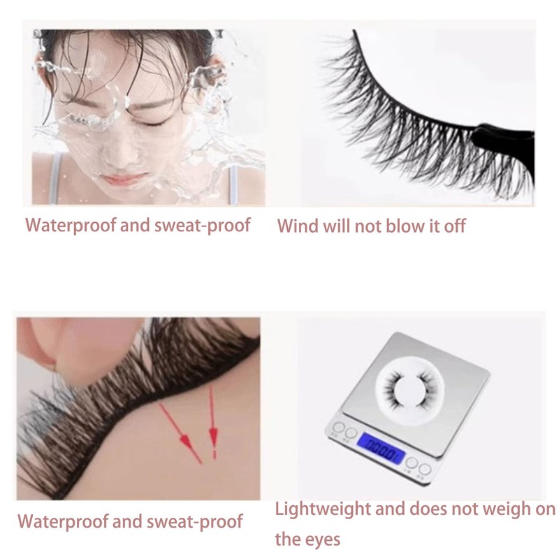 LSNTUU Crafty Co Magnetic Eyelashes, Magnetic Eyelashes with Applicator, Magnetic