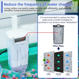 Wedoelsim Turtle cage Tortoise Terrarium with Pump＆Filter with Shower Function Easy to Change Water and Clean Water for Turtle Horned Frog Hermit Crab Green, L