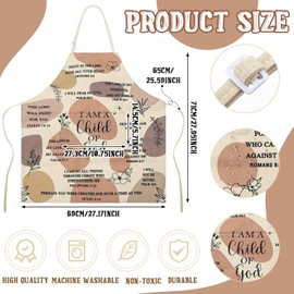 Lasnten Christian Bible Verse Apron Religious Gift for Women Waterproof Inspirational Cooking Apron with Pocket Tie Neckstrap (Simple Style)